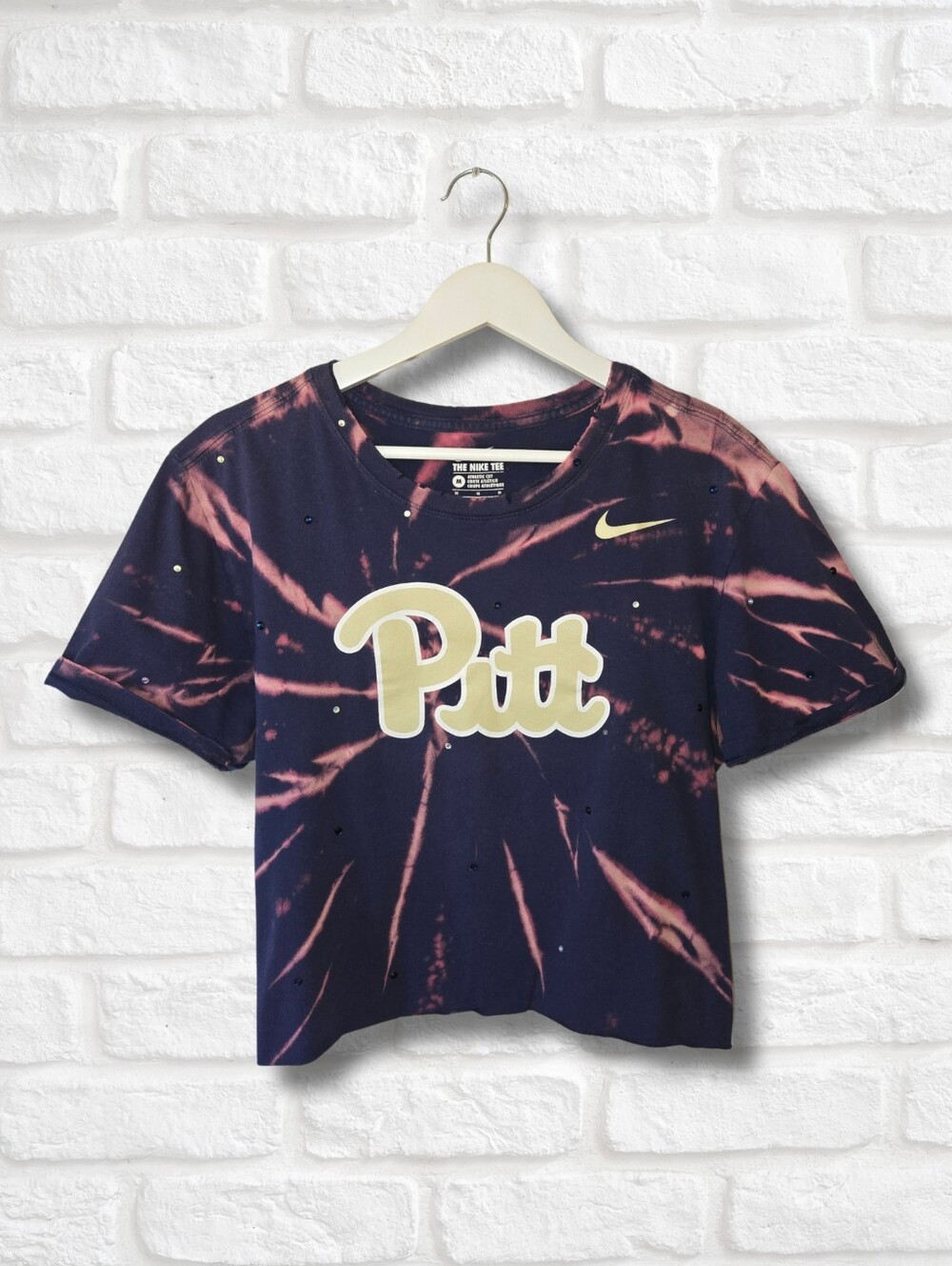 Pitt Panthers Crop Top W/Rhinestones